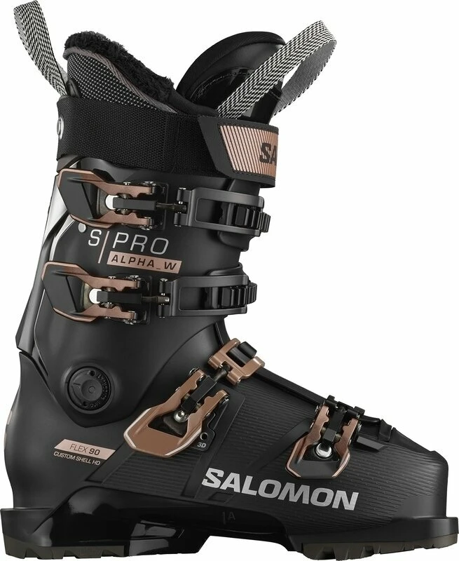Salomon S/Pro Alpha 90 W Black/Pink Gold Metallic/Silver 26/26,5 Alpine Ski Boots 1 Salomon S/Pro Alpha 90 W Black/Pink Gold Metallic/Silver 26/26,5 Alpine Ski Boots