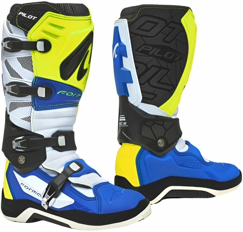 Forma Boots Pilot Yellow Fluo/White/Blue 42 Motorcycle Boots 1 Forma Boots Pilot Yellow Fluo/White/Blue 42 Motorcycle Boots